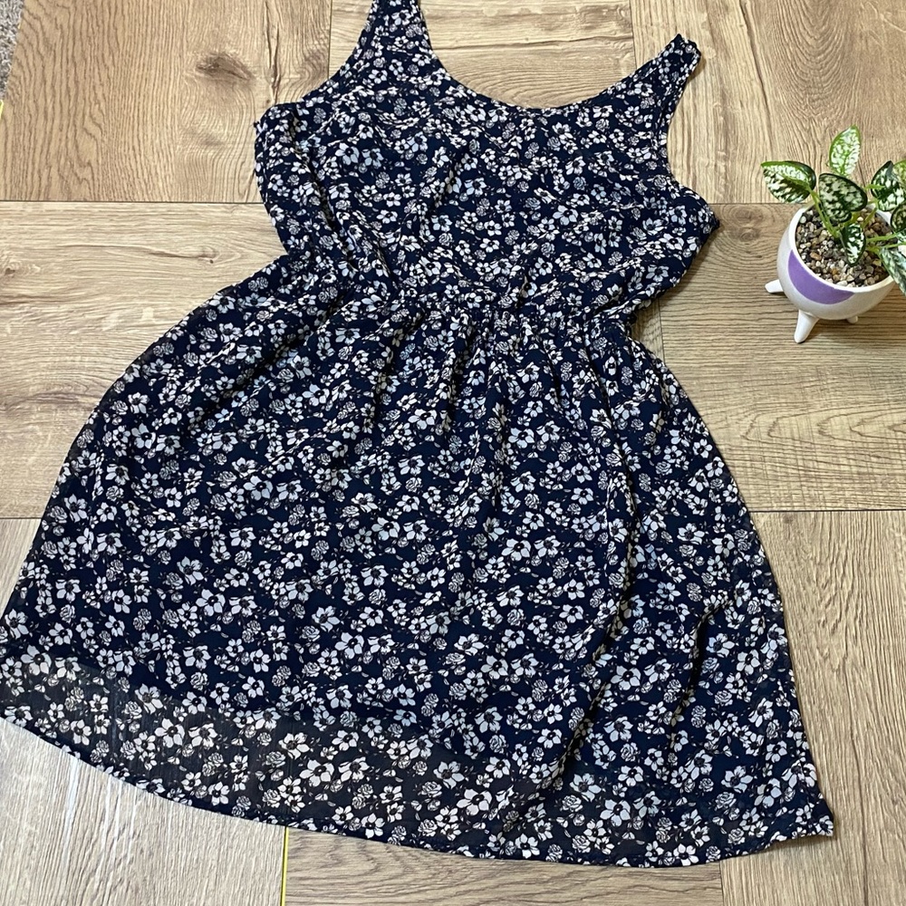H&M Divided Navy Floral Dress
